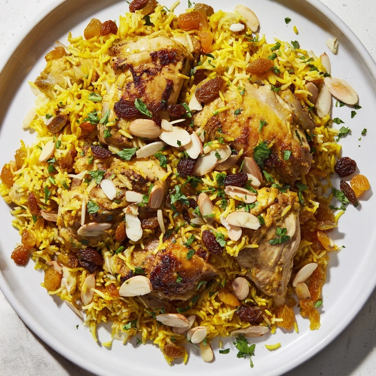 Golden saffron chicken and rice pilaf, a comforting one-pot meal with fluffy rice and tender chicken.
