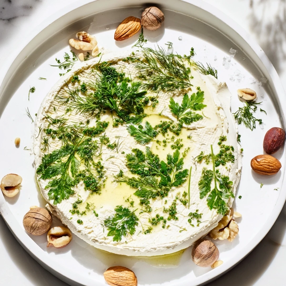 The Fossil Record appetizer, a creamy cheese "fossil" surrounded by rustic nuts, is ready to serve.