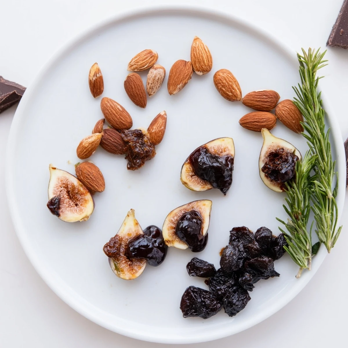 A delicious Winter Solstice Board showcases savory olives, figs, and creamy brie alongside sweet pears.