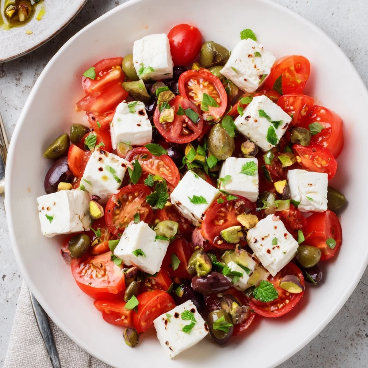 The Hanging Gardens appetizer: a vibrant, artistic display of fresh vegetables, fruits, and creamy cheeses.