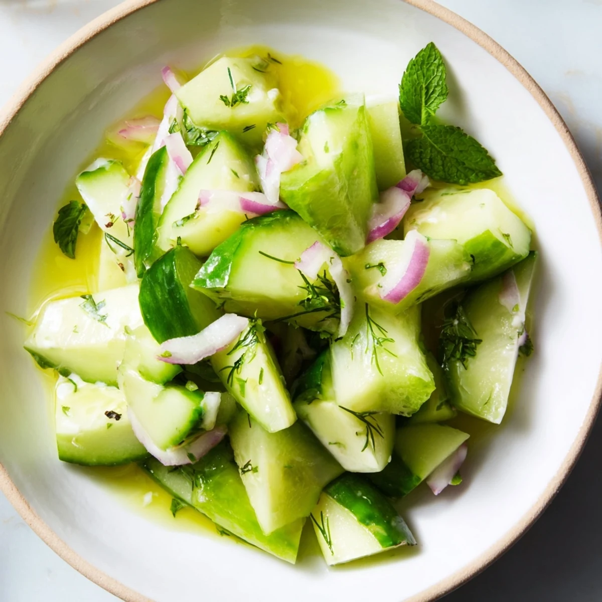 Creamy Cucumber and Greek Yogurt Tzatziki Salad, a refreshing side dish with fresh dill.