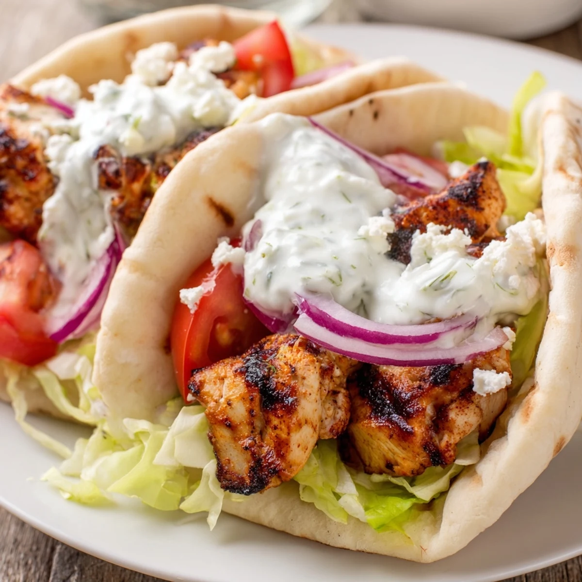 Greek Chicken Souvlaki Wraps