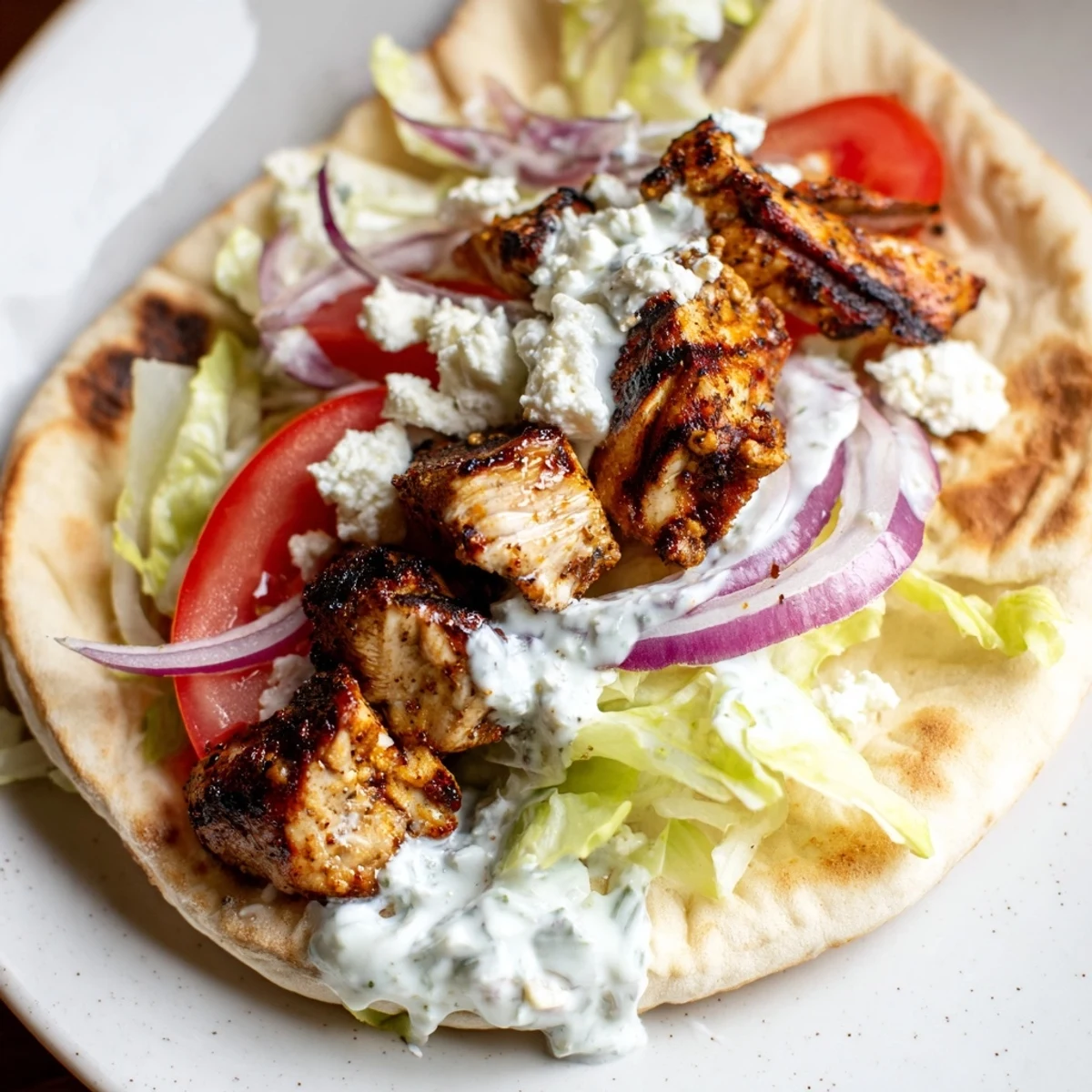 Imagine the juicy Greek Chicken Souvlaki, nestled in warm pita with cool tzatziki and crisp lettuce.