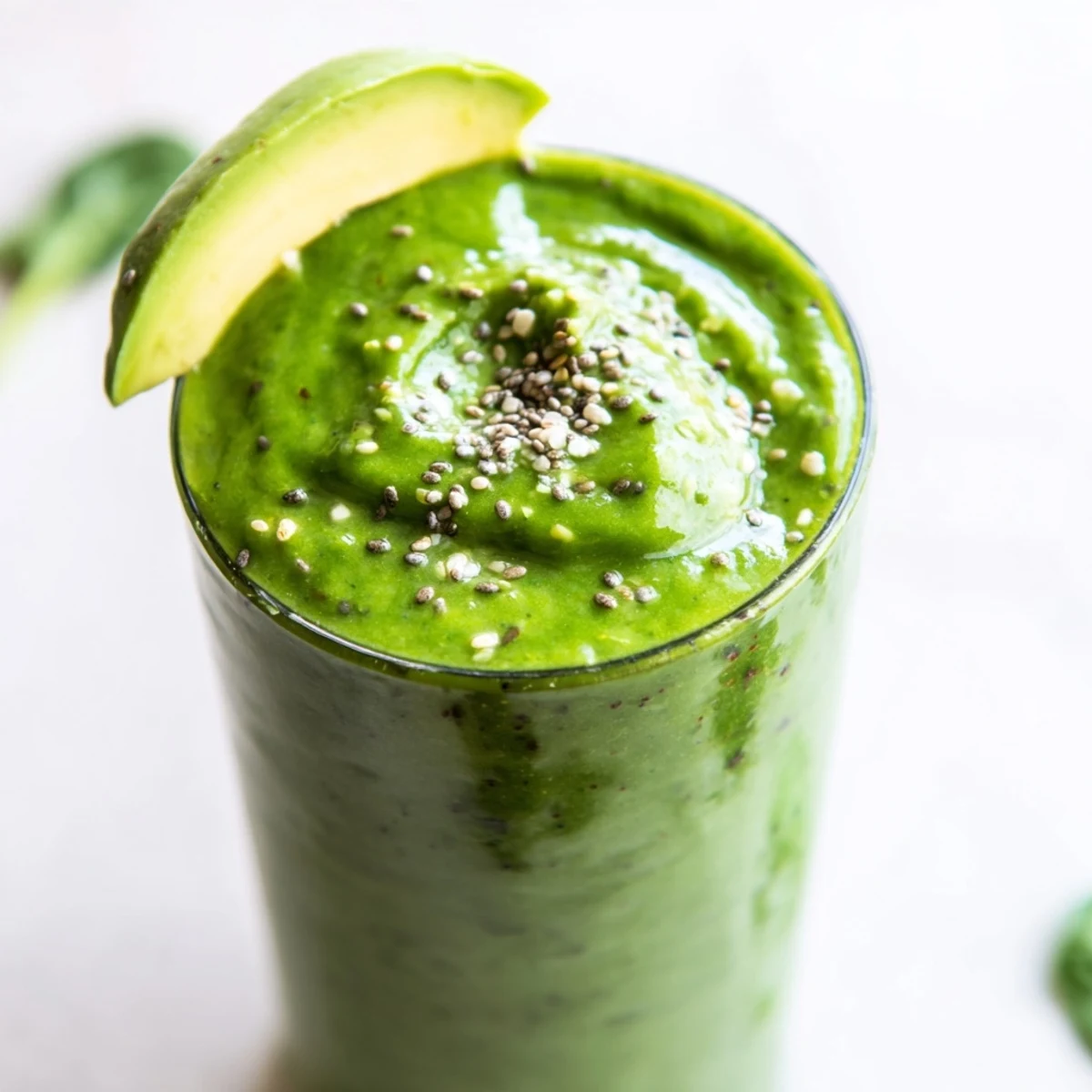 Enjoy the refreshing taste of this Spinach Avocado Smoothie, blended to a velvety, smooth texture.