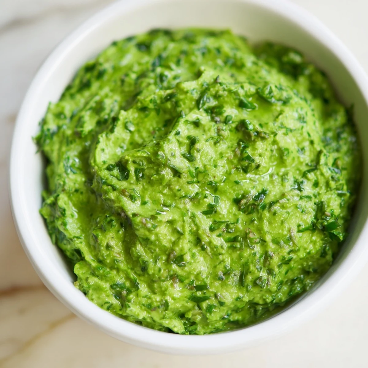 Cool, creamy Green Goddess Dip, perfect for dipping, showcasing a beautiful swirl of fresh herbs and flavor.