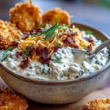 Tangy fried pickle dip with ranch and cream cheese, perfect for game day.