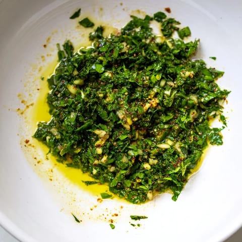 Close-up of the flavorful Moroccan Chermoula Marinade, ready to coat fish with zesty, fragrant goodness.