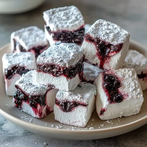 Blackcurrant Fluffy Marshmallows