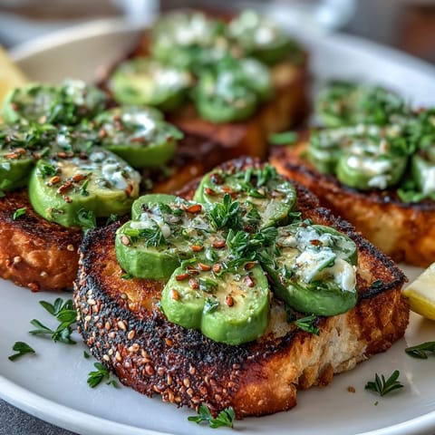 Shamrock avocado toast with everything seasoning, featuring festive green avocado shamrocks and crunchy savory topping.  