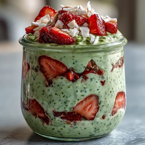 Strawberry Matcha Chia Oats