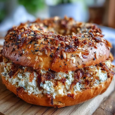 Golden baked bagels with a chewy texture and crunchy everything seasoning topping, made with Greek yogurt.  