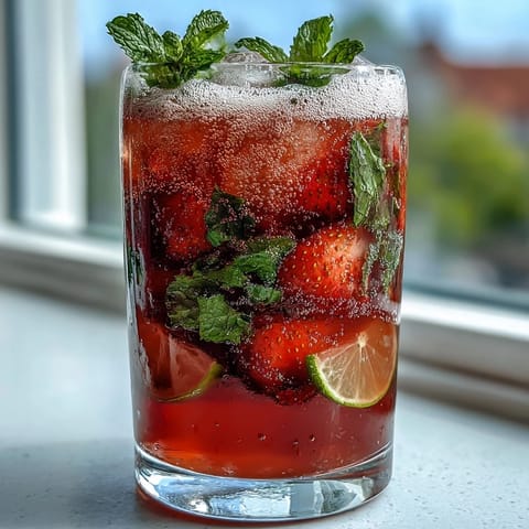 Spring Strawberry Mint Drink