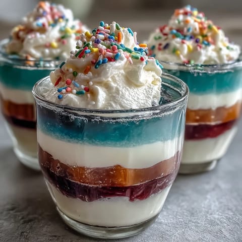 Rainbow Jello Cups for Kids