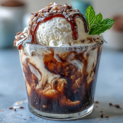 Enjoy this luscious Coconut Cold Brew Float with rich ice cream and coconut notes.