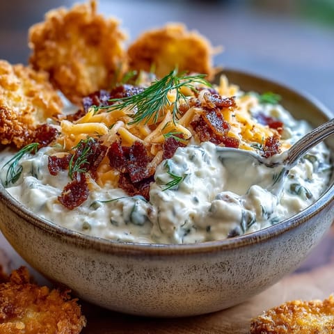 Tangy fried pickle dip with ranch and cream cheese, perfect for game day.