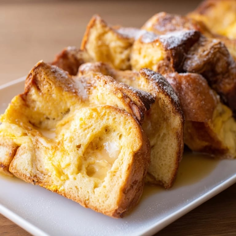 A warm, comforting image of Soft Spice Baked French Toast Casserole, perfect for a cozy brunch.