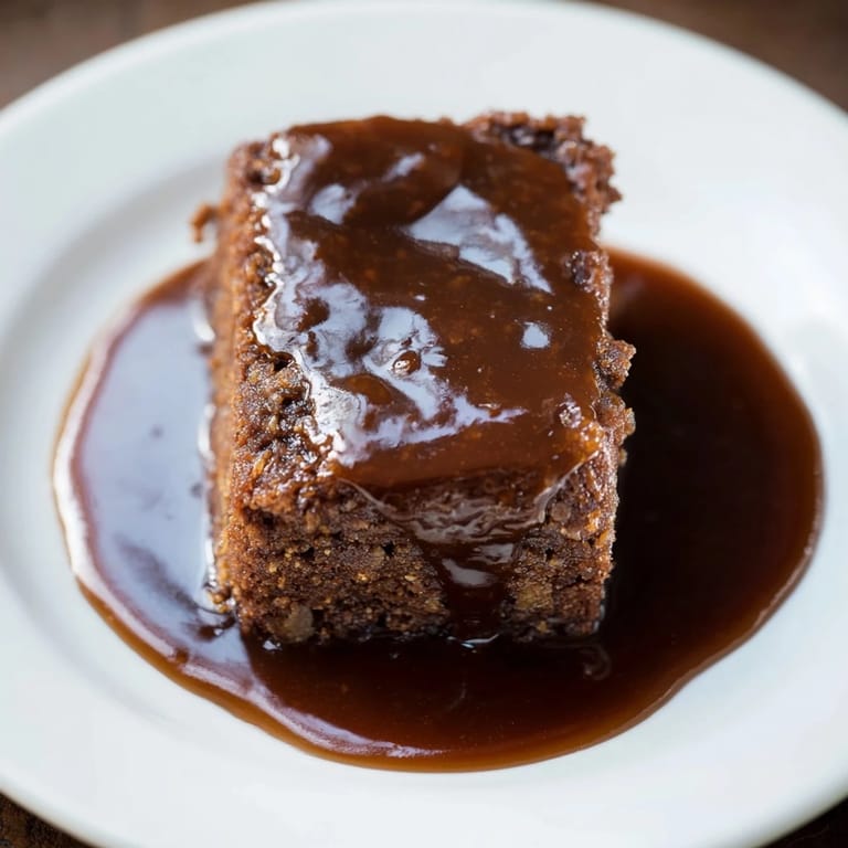 Golden-brown Weekend Cabin-Style Sticky Toffee Pudding, moist, dense, and perfect for fall cozy evenings.