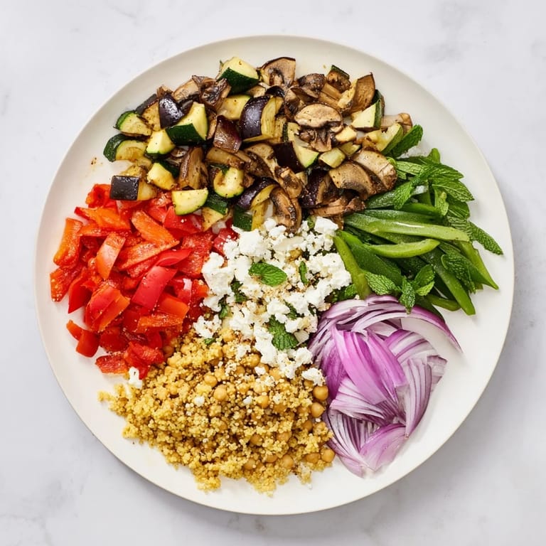 This vibrant The Spice Route recipe showcases Mediterranean, Asian, and Middle Eastern delights side-by-side.