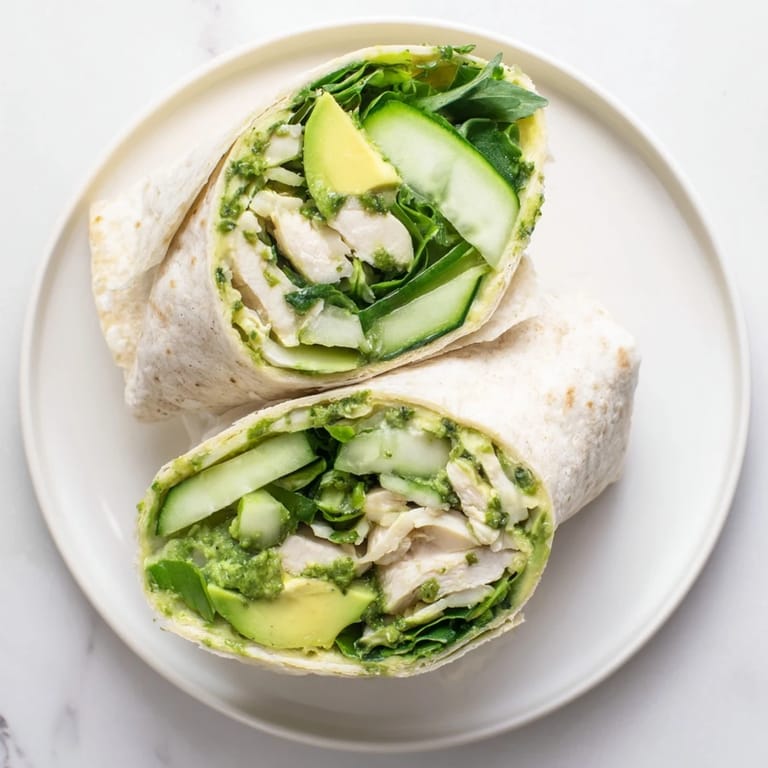 Enjoy a healthy Green Goddess Wellness Wrap bursting with fresh flavors and textures for lunch.