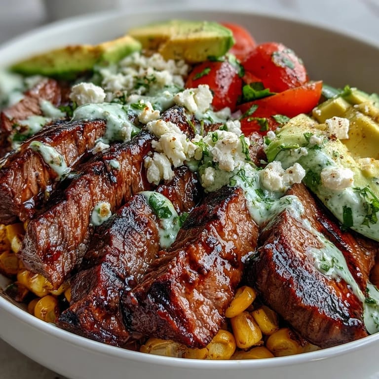 Corn kernels and tender beef mingle with bright cherry tomatoes and red onion in this hearty Tex-Mex dinner bowl. 
