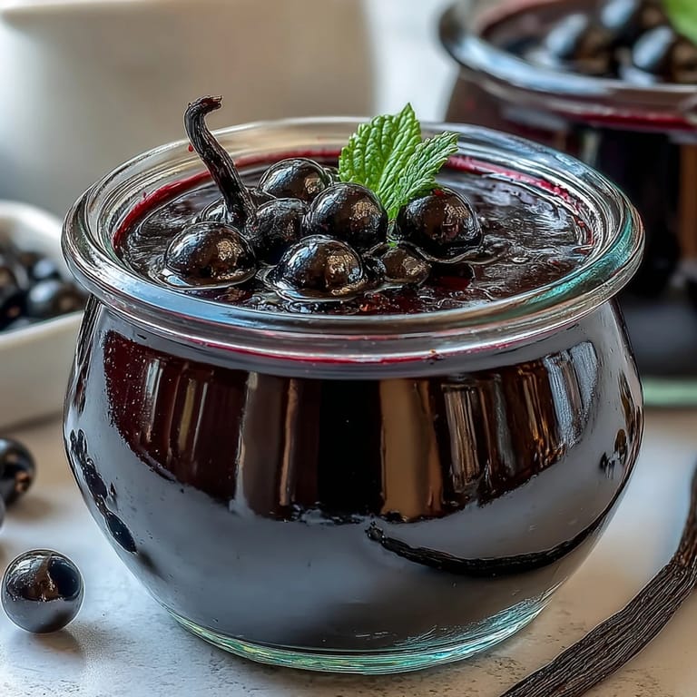 Delicious homemade Black Currant Panna Cotta featuring a smooth texture and rich purple hue, perfect for gluten-free dessert lovers.