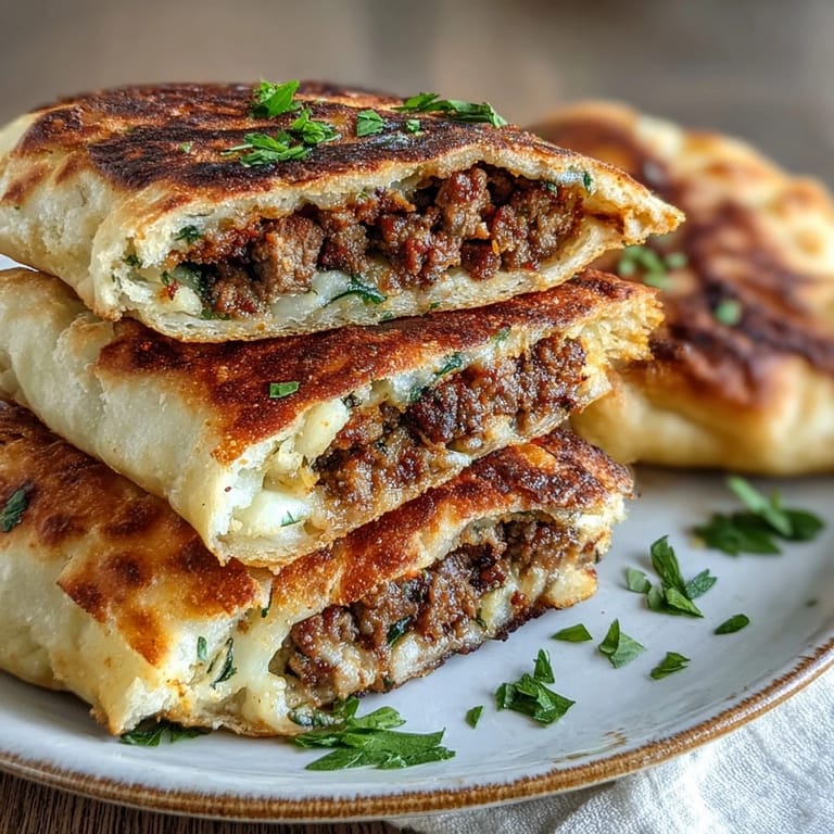 Homemade Crispy Lebanese Arayes served with creamy garlic yogurt dip and fresh salad for a vibrant meal.