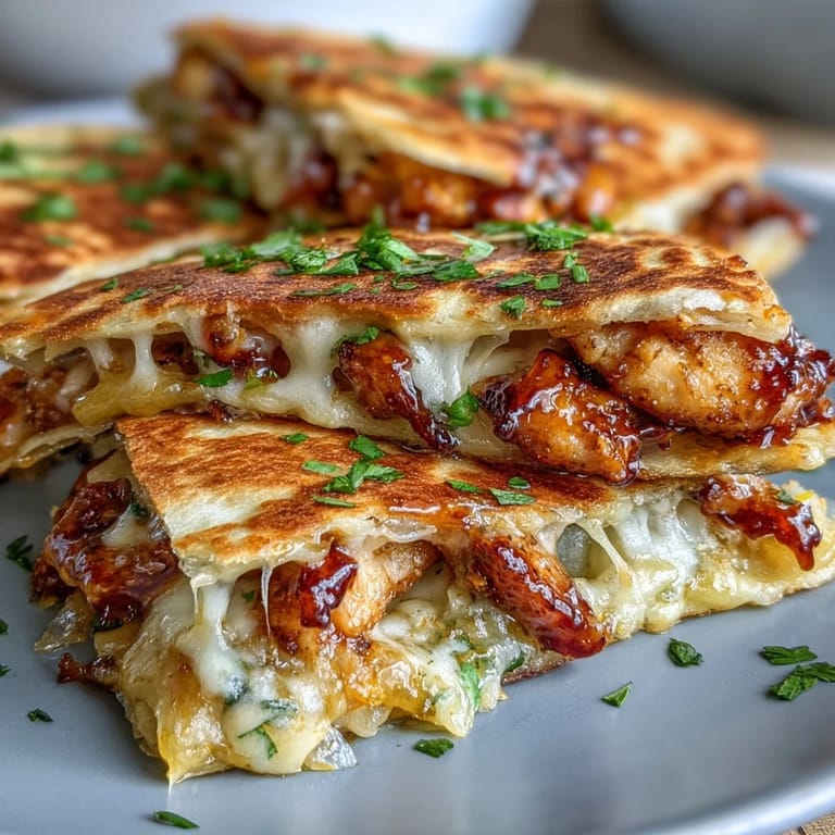 Perfectly grilled tortillas frame the saucy chicken filling for an easy weeknight dinner.