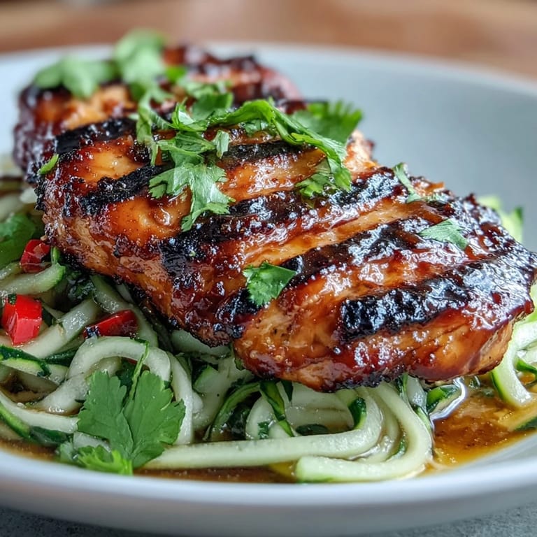 Summer Detox Cucumber Noodle Salad with Chili-Lime Grilled Chicken: Healthy cucumber noodle salad featuring zesty chili-lime grilled chicken and crunchy fresh vegetables, ideal for detox and flavor.