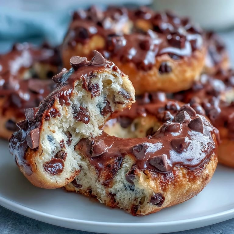 Soft, chewy bagels loaded with chocolate chips and a hint of vanilla, perfect for a high-protein breakfast.  