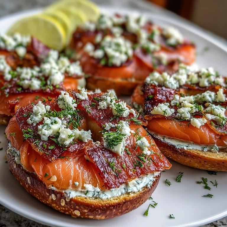 Wholesome smoked salmon bagel platter with whipped cream cheese, fresh veggies, and vibrant garnishes—ideal for spring gatherings.