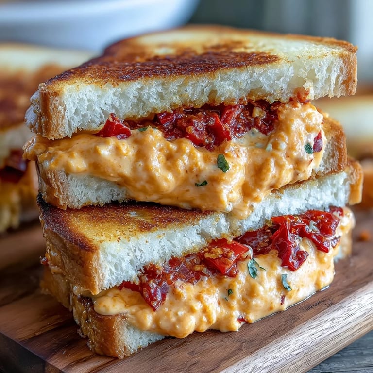 Classic Southern pimento cheese tea sandwiches, featuring sharp cheddar and pimentos, ideal for afternoon entertaining.  