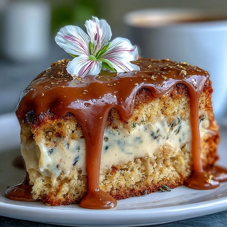 Moist butterscotch layers topped with silky, earthy floral buttercream, a stunning dessert.