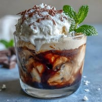 Creamy Coconut Cold Brew Float topped with vanilla bean ice cream, a tropical delight.